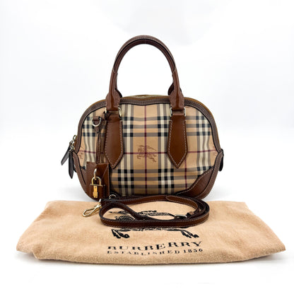Burberry Orchard Haymarket Coated Canvas, Brown, Canvas, Handbag