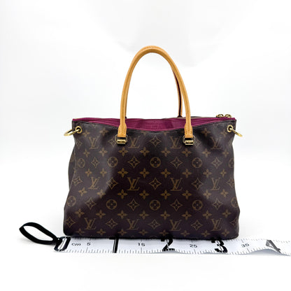 Louis Vuitton Pallas Monogram Canvas with Leather, Brown, Canvas, Tote Bag