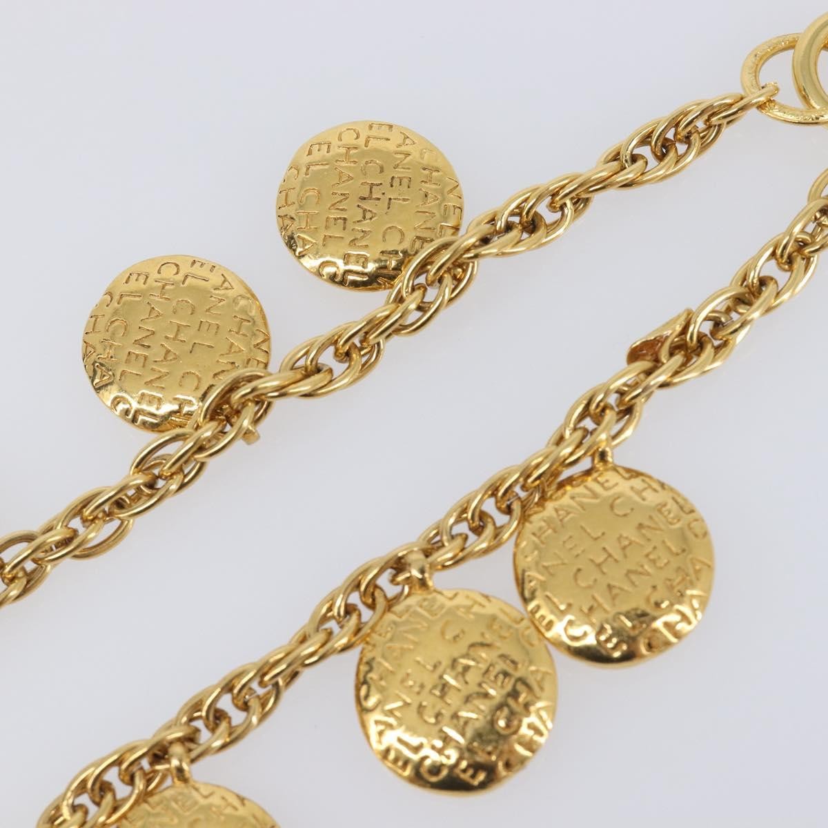 Chanel Vintage Diamond Coco Mademoiselle Long Metal, Gold, Metal, Necklace