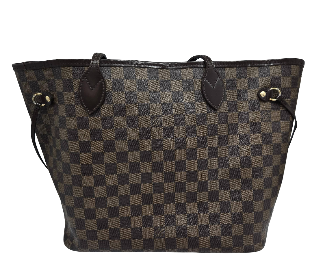 Louis Vuitton Neverfull Damier Ebene, Brown, Canvas, Tote Bag