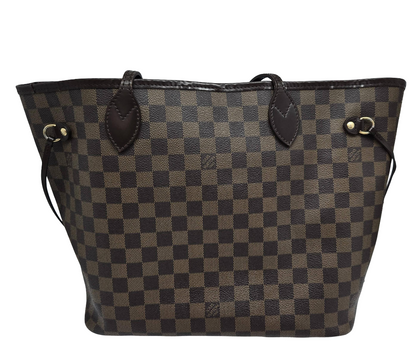 Louis Vuitton Neverfull Damier Ebene, Brown, Canvas, Tote Bag