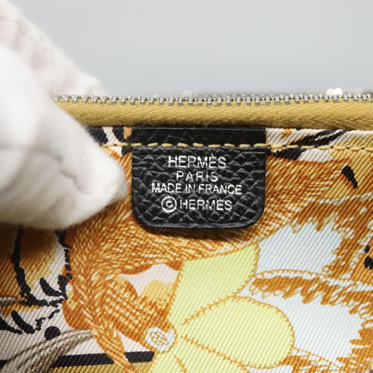 Hermes Azap Zip Around Silk'in Epsom, Black, Leather, Wallet