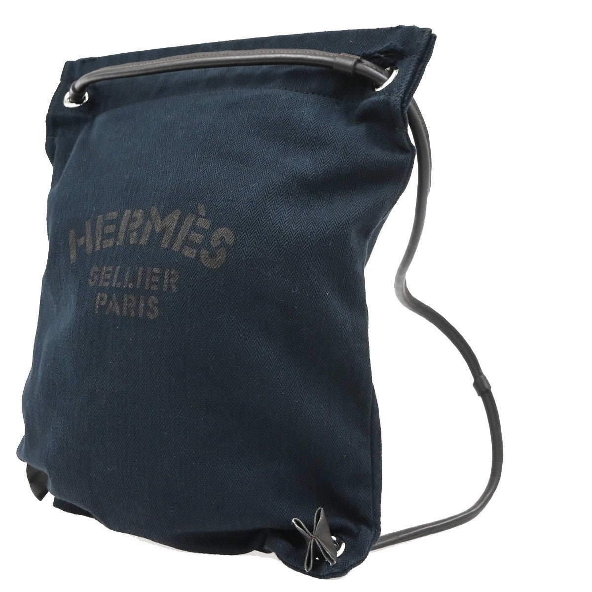 Hermes Maline Toile, Blue, Canvas, Backpack
