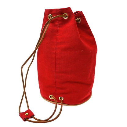 Hermes Polochon Drawstring Cotton, Red, Cotton, Backpack