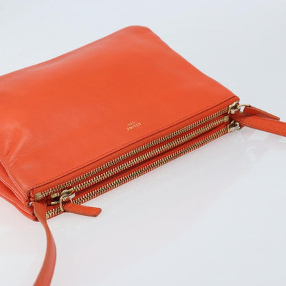 Celine Trio Leather, Orange, Leather, Shoulder Bag