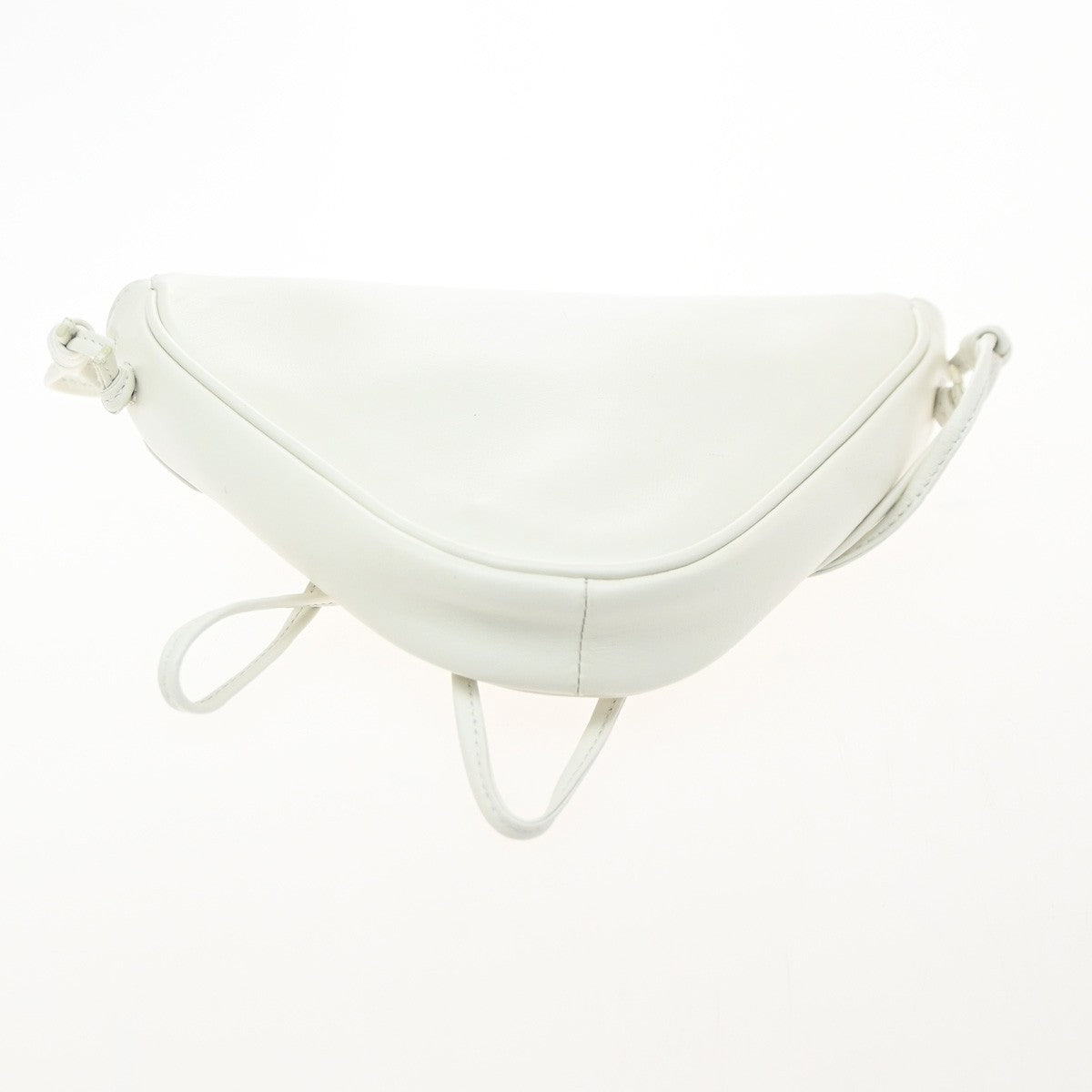 Celine Triangle Leather, White, Leather, Shoulder Bag