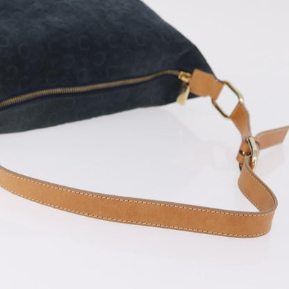 Celine C Macadam Shoulder Suede, Navy, Suede, Handbag
