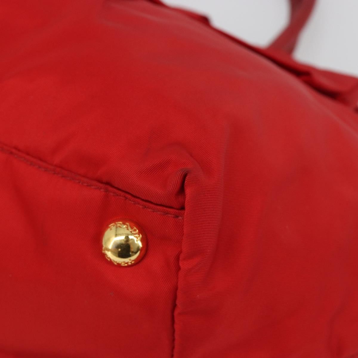 Prada Bow Tote Tessuto with Leather, Red, Nylon, Tote Bag
