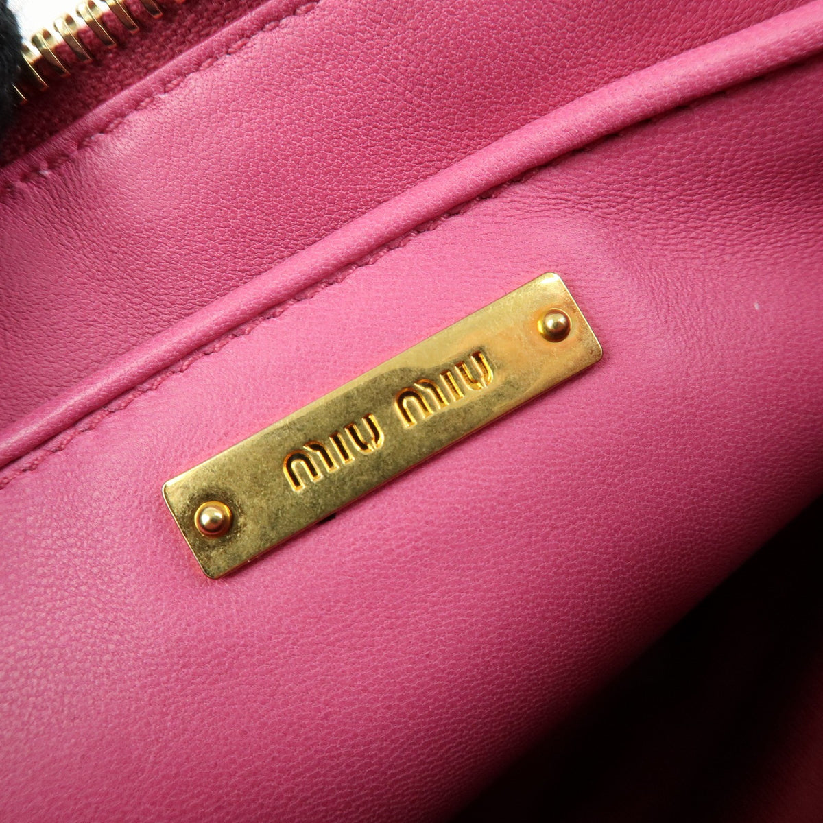Miu Miu Zip Wristlet Matelasse Leather, Pink, Leather, Clutch