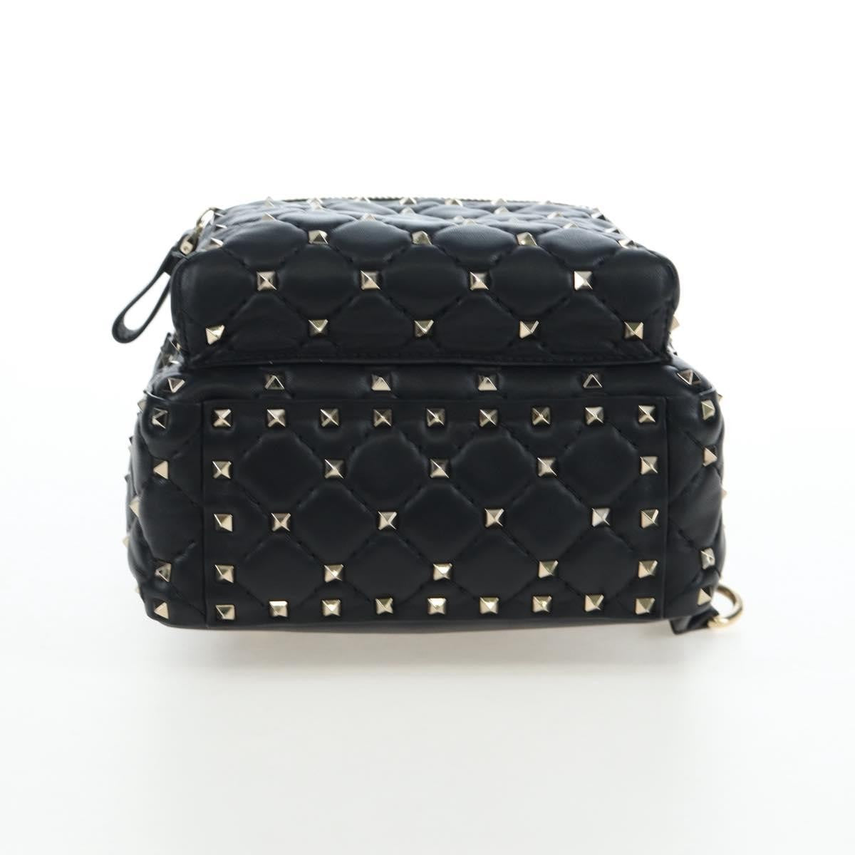 Valentino Garavani Rockstud Spike Quilted Leather, Black, Leather, Backpack