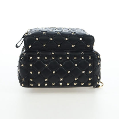 Valentino Garavani Rockstud Spike Quilted Leather, Black, Leather, Backpack