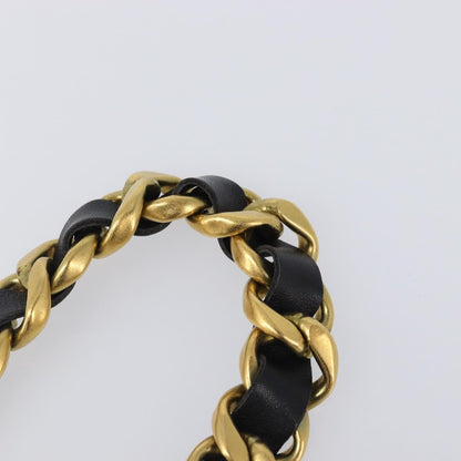Chanel Vintage Chain Belt Metal and Leather, Black, Leather, Belt