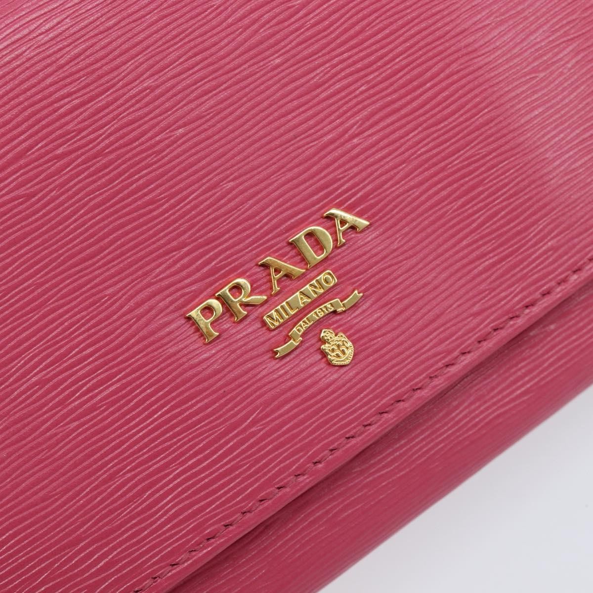 Prada Wallet on Chain Saffiano Leather, Pink, Leather, Crossbody Bag
