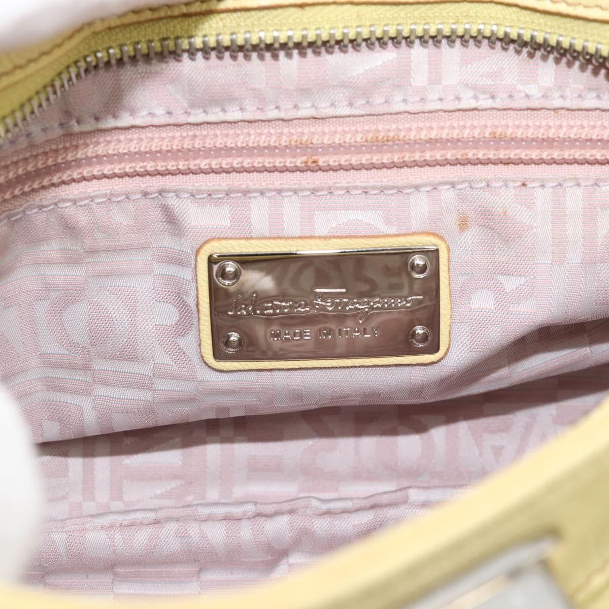 Salvatore Ferragamo Gancini Leather, Yellow, Leather, Handbag