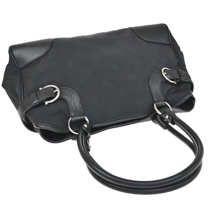 Salvatore Ferragamo Gancini Tote Canvas, Black, Canvas, Tote Bag