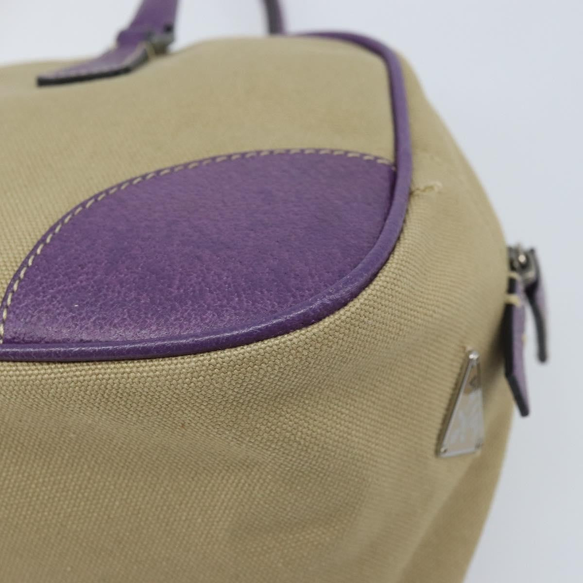 Prada Bowler Canvas with Leather, Beige, Canvas, Shoulder Bag