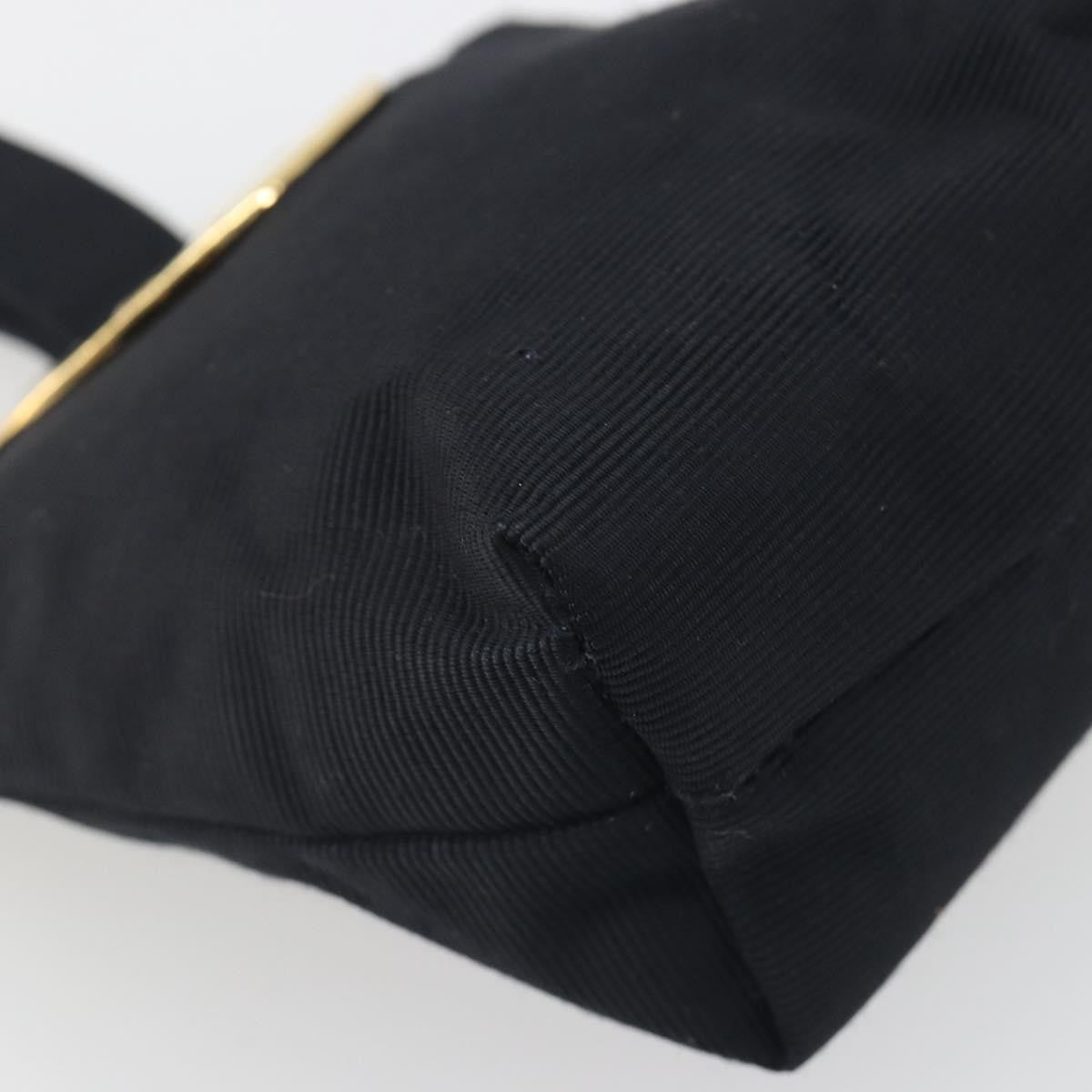 Celine Circle Logo Pouch Canvas, Black, Canvas, Clutch