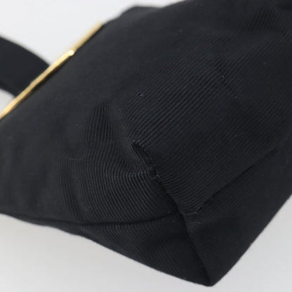 Celine Circle Logo Pouch Canvas, Black, Canvas, Clutch