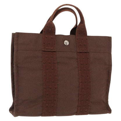 Hermes Fourre-tout Herline Canvas, Brown, Canvas, Tote Bag
