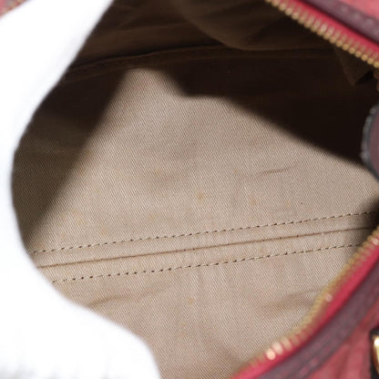 Christian Dior Boston Embossed Patent, Burgundy, Suede, Handbag