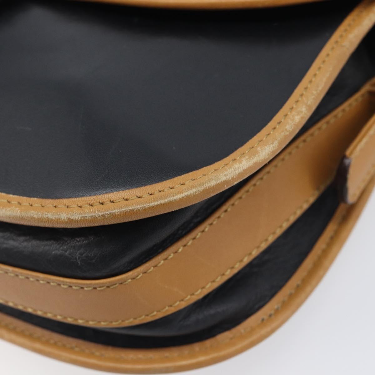 Celine Shoulder Leather, Black, Leather, Shoulder Bag
