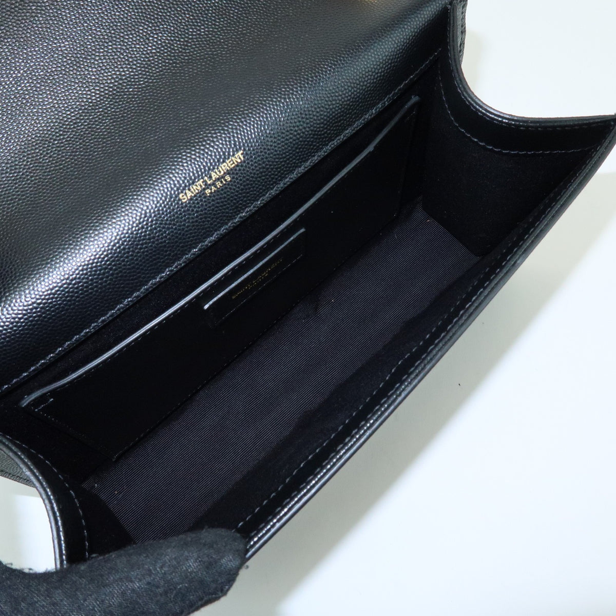 Saint Laurent Classic Monogram Leather, Black, Leather, Crossbody Bag