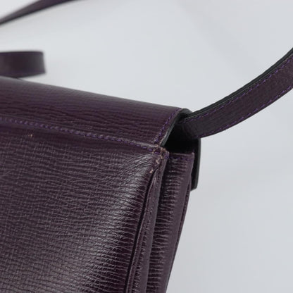 Celine Circle Logo Leather, Purple, Leather, Shoulder Bag
