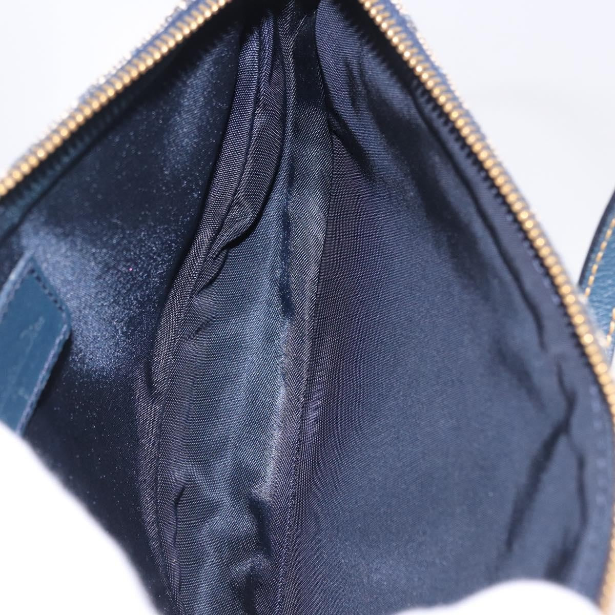 Christian Dior Vintage Saddle Bag Canvas, Navy, Canvas, Clutch