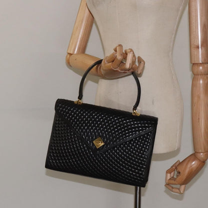 Bally Vintage Quilted Leather, Black, Leather, Handbag