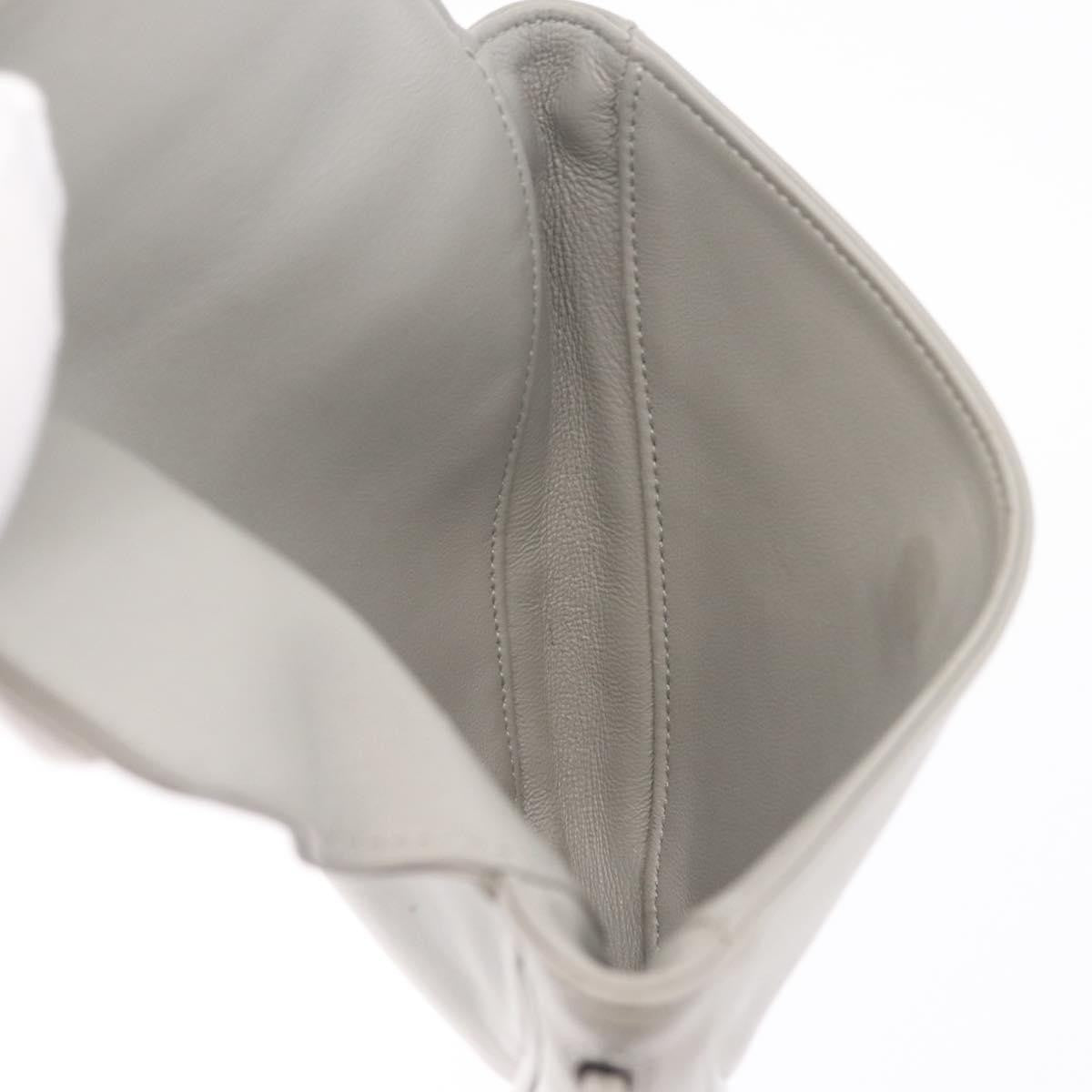 Celine Triangle Leather, Gray, Leather, Handbag