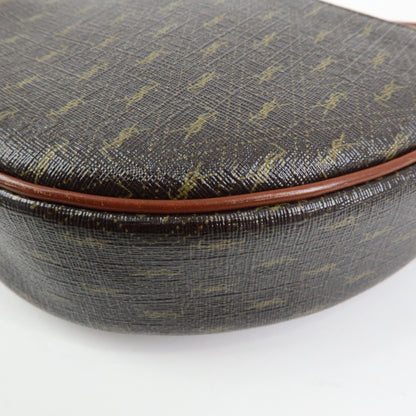 Saint Laurent Le Monogramme Coeur Monogram All Over Coated Canvas and Leather, Brown, Canvas, Handbag
