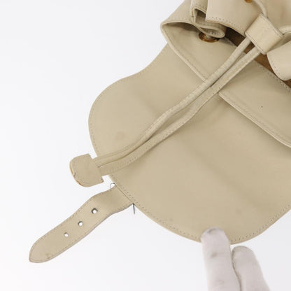 Gucci Vintage Bamboo Leather, Gold, Leather, Backpack