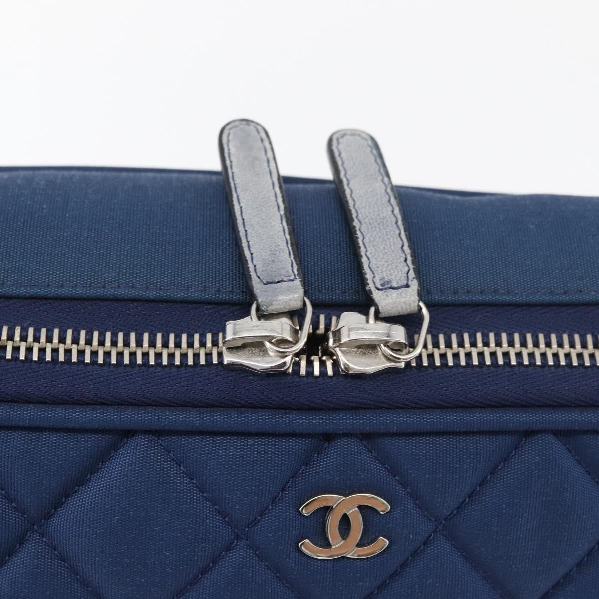 Chanel Laptop Sleeve Quilted Nylon, Blue, Nylon, Clutch