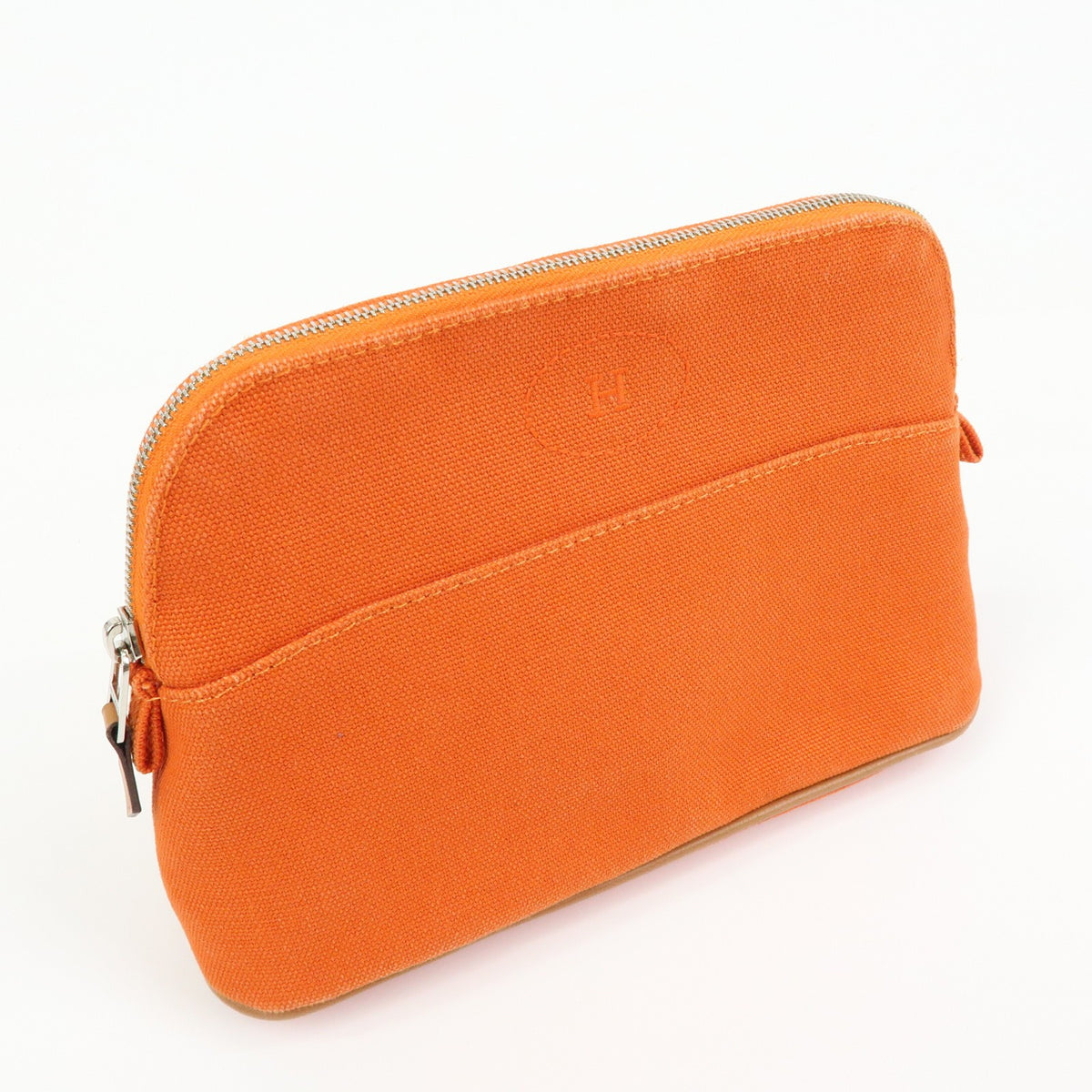 Hermes Bolide Travel Canvas, Orange, Canvas, Clutch