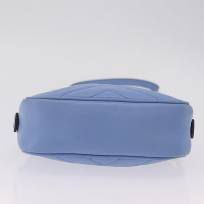 Gucci GG Marmont Matelasse Patent, Blue, Leather, Shoulder Bag