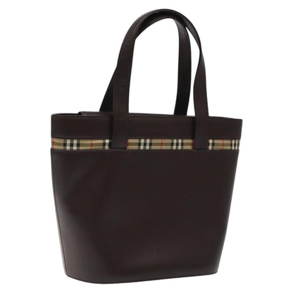 Burberry Nova check Leather, Brown, Leather, Handbag