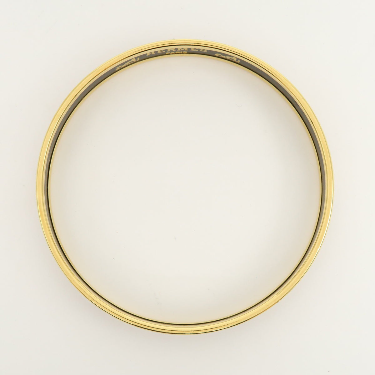 Hermes Bangle Printed Enamel, Gold, Gold Plated, Bracelet