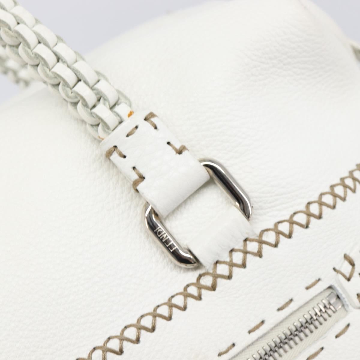 Fendi Selleria 2Bag Leather, White, Leather, Handbag