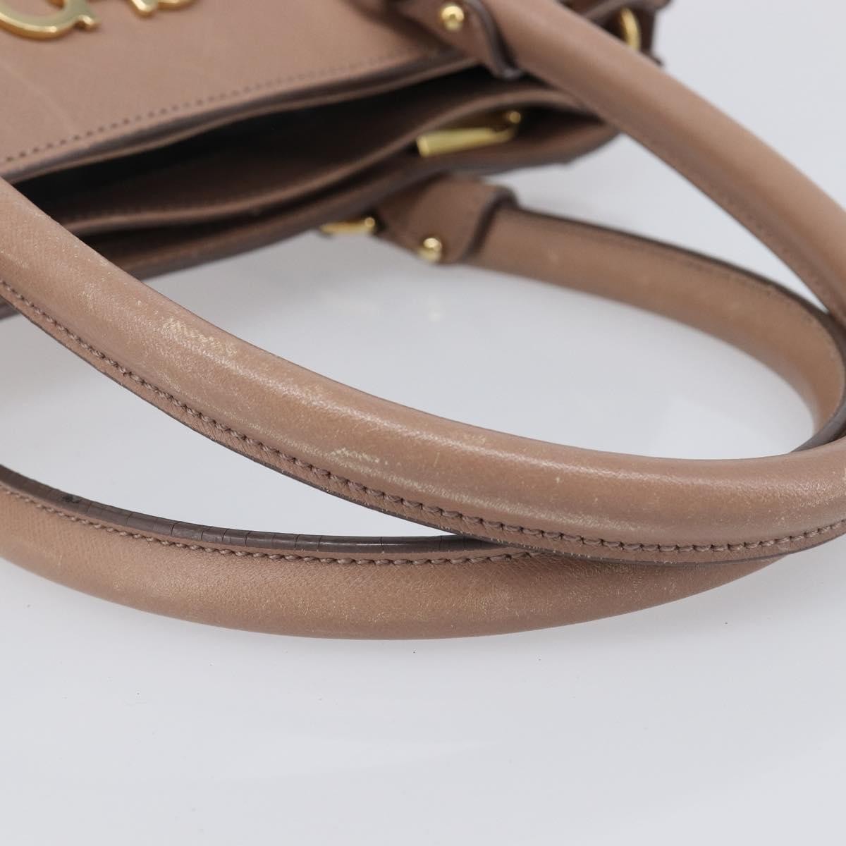 Salvatore Ferragamo Batik Leather, Beige, Leather, Tote Bag