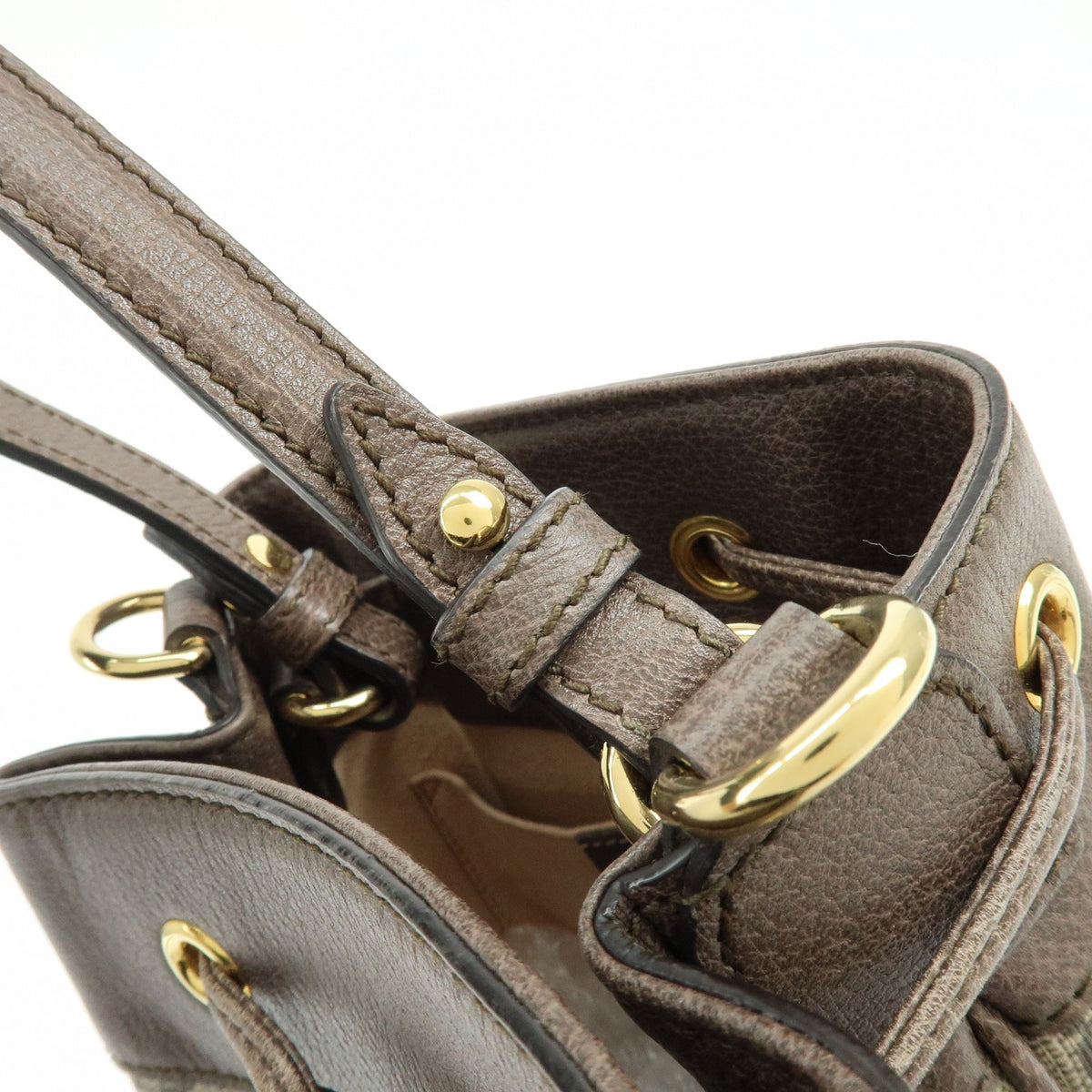 Gucci Ophidia Bucket GG Coated Canvas, Beige, Canvas, Handbag