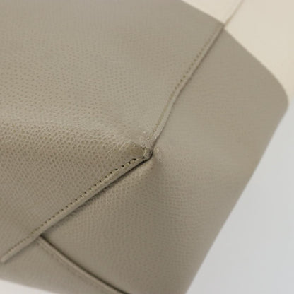 Celine Vertical Bi-Cabas Tote Leather, Beige, Leather, Tote Bag