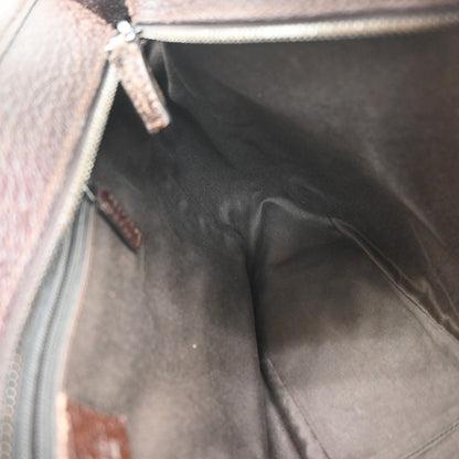 Gucci Vintage Ring Tote GG Canvas with Leather, Brown, Canvas, Tote Bag