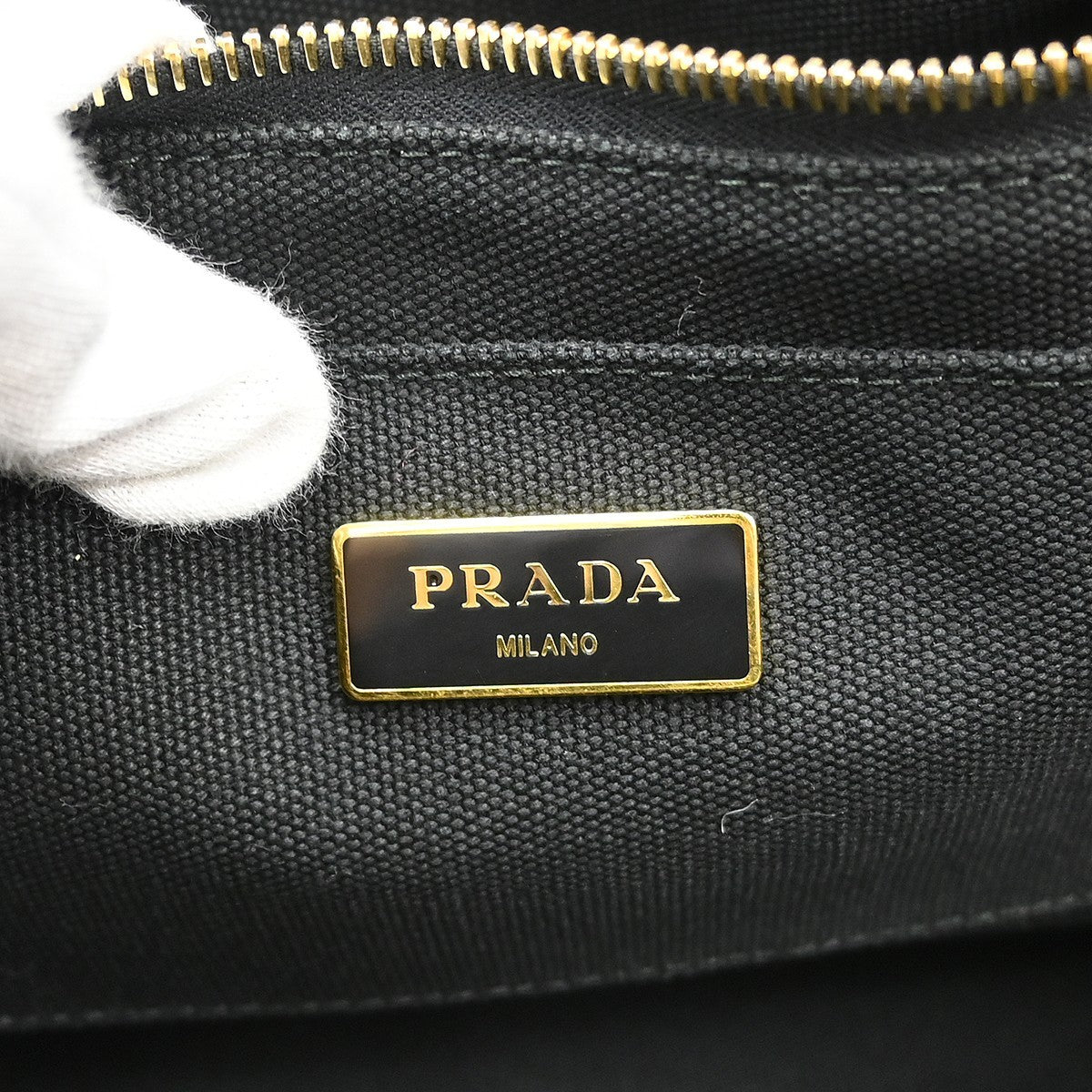 Prada Canapa Convertible Rhinestone Embellished Canvas, Black, Canvas, Tote Bag