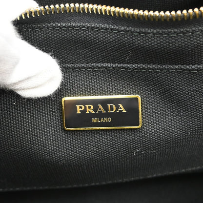 Prada Canapa Convertible Rhinestone Embellished Canvas, Black, Canvas, Tote Bag