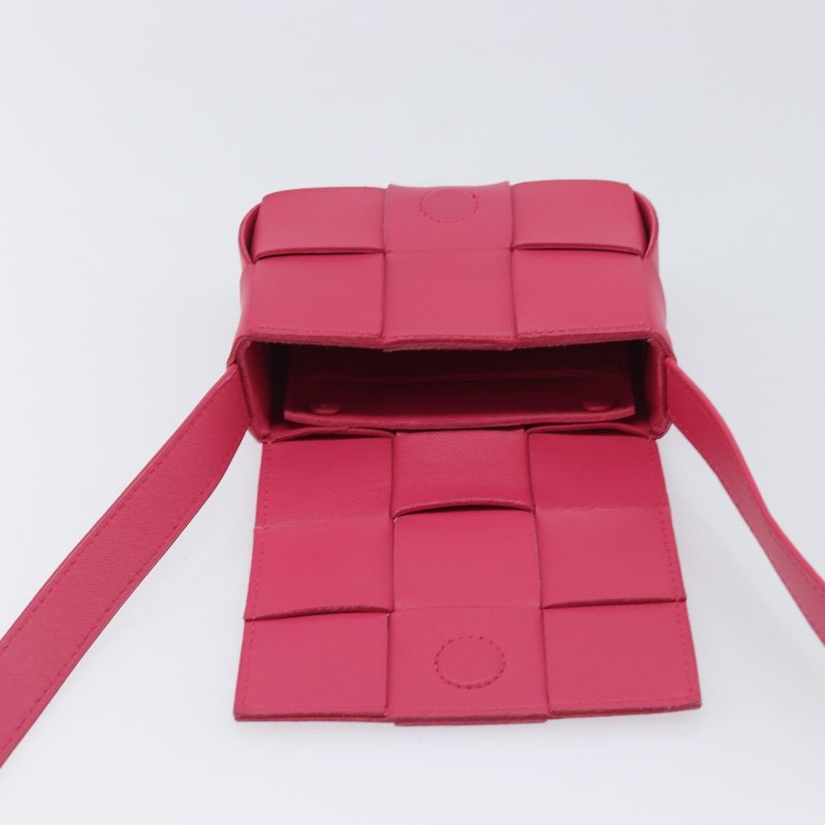 Bottega Veneta Cassette Maxi Intrecciato Leather, Pink, Leather, Crossbody Bag