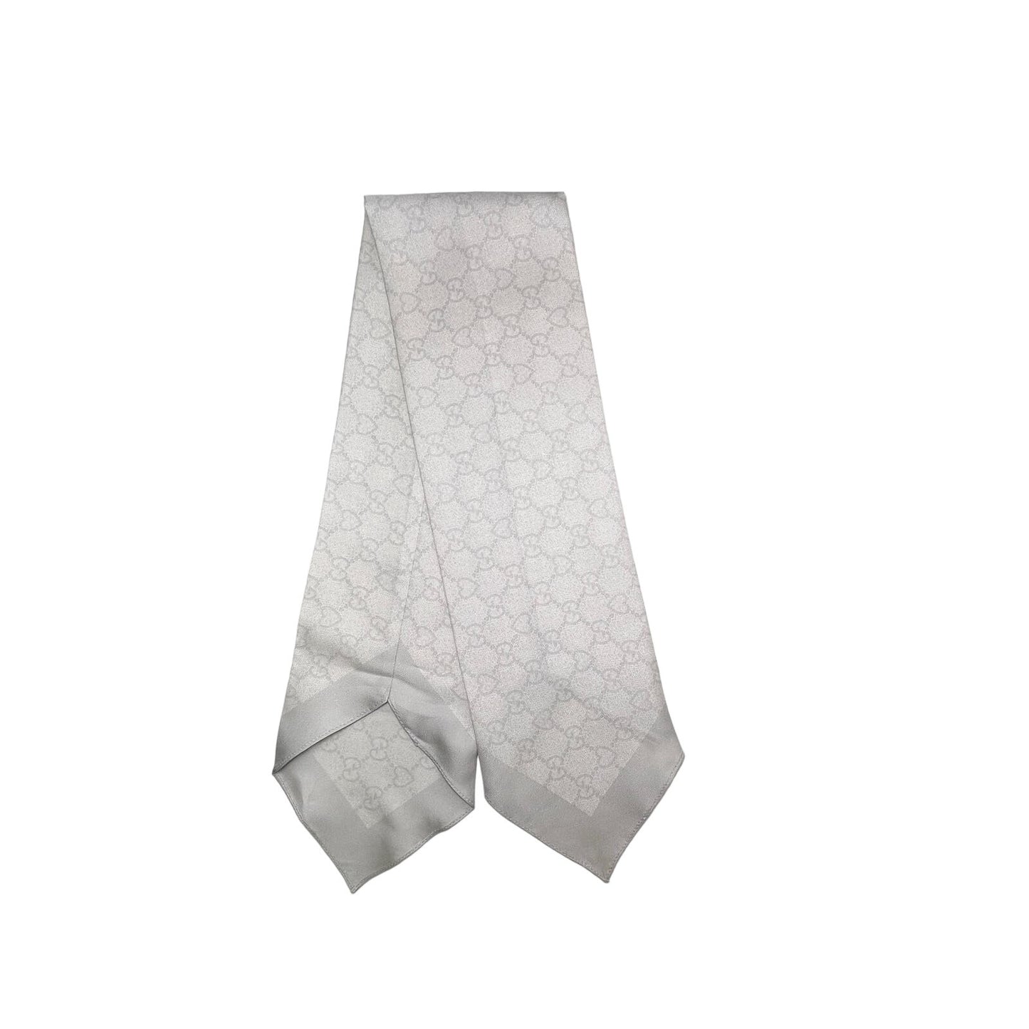 Gucci Silk Scarf 84x11.5cm Ivory Gray