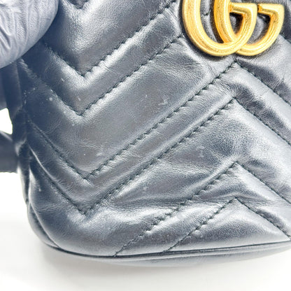 Gucci GG Marmont Bucket Matelasse Leather, Black, Leather, Handbag