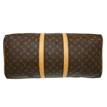 Louis Vuitton Keepall Monogram, Brown, Canvas, Travel Bag