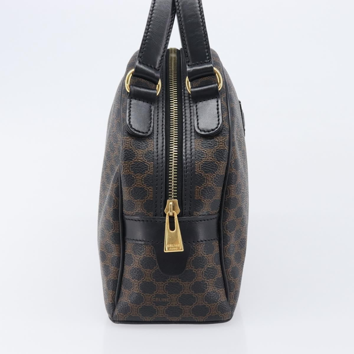 Celine Top Handle Leather, Black, PVC, Handbag