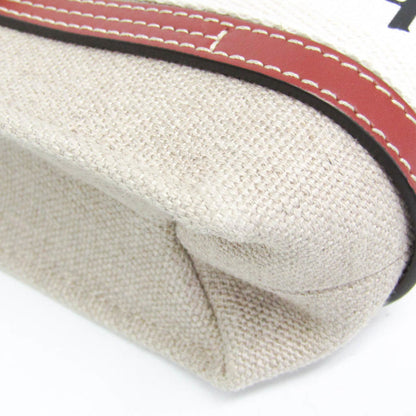 Chloe Woody Convertible Canvas with Leather, Beige, Canvas, Tote Bag